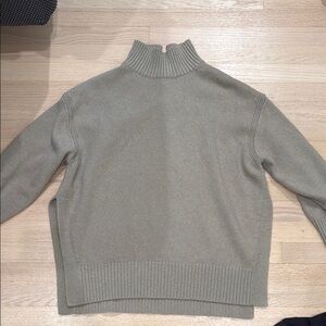 H&M Women's Gray Turtleneck Sweater long with slits on side